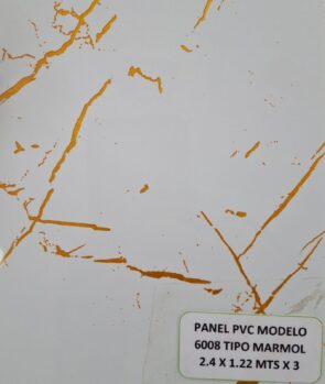PANEL PVC MODELO 6008 TIPO MARMOL 2.4 X 1.22 MTS X 3 MM.