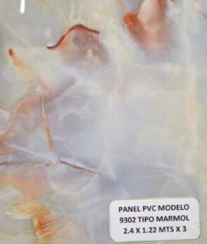 PANEL PVC MODELO 9302 TIPO MARMOL 2.4 X 1.22 MTS X 3 MM.